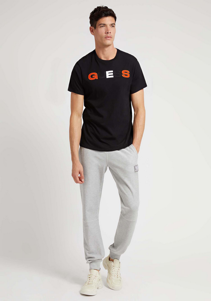 Polera Guess Ss Bsc Bold Font Logo Tee Jblk Negro-1