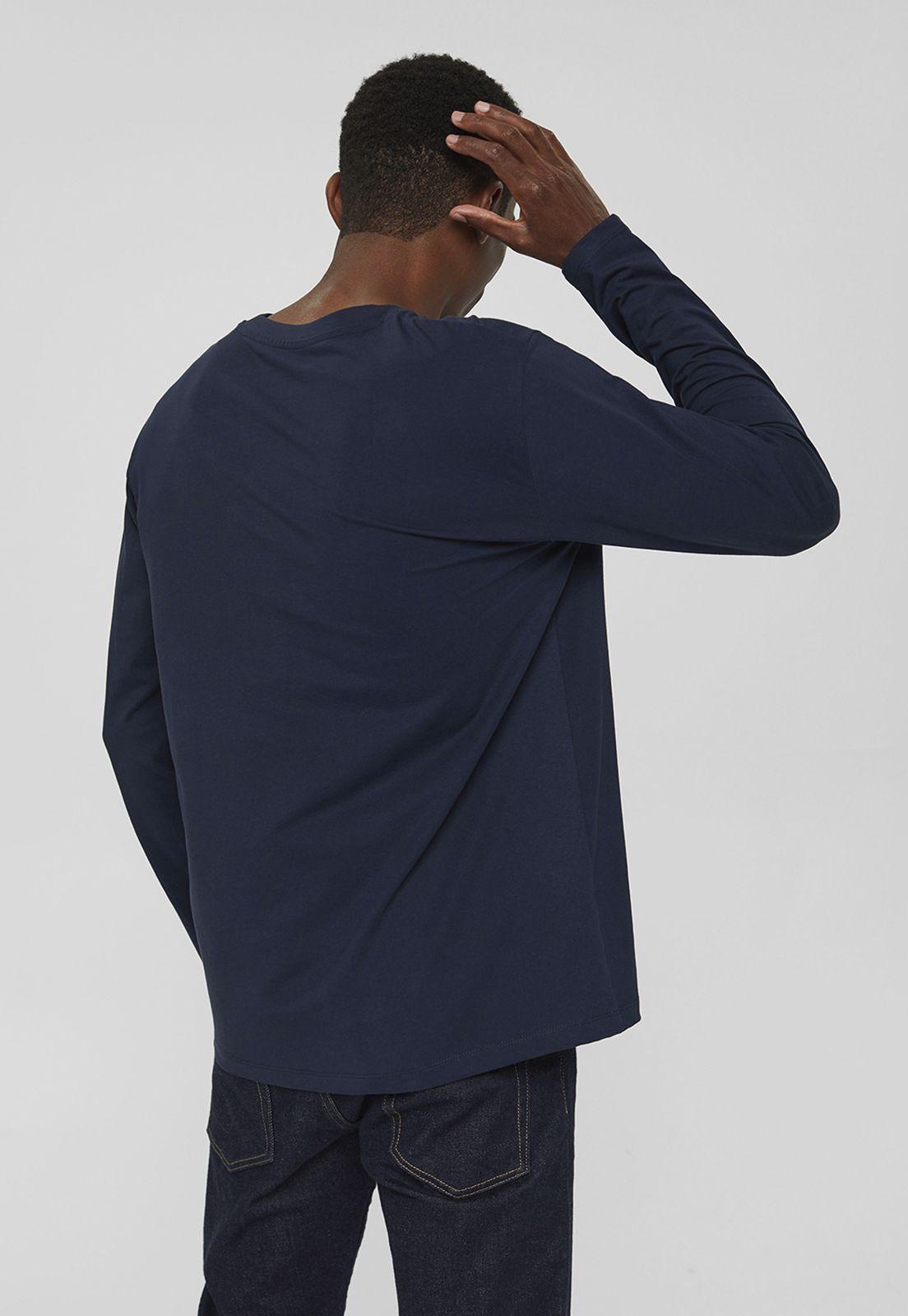 Polera Hombre Manga Larga Con Bolsillo Esprit Azul marino-1