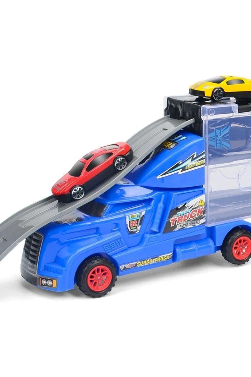 Camión Transportador Fricción Con 6 Autos-4