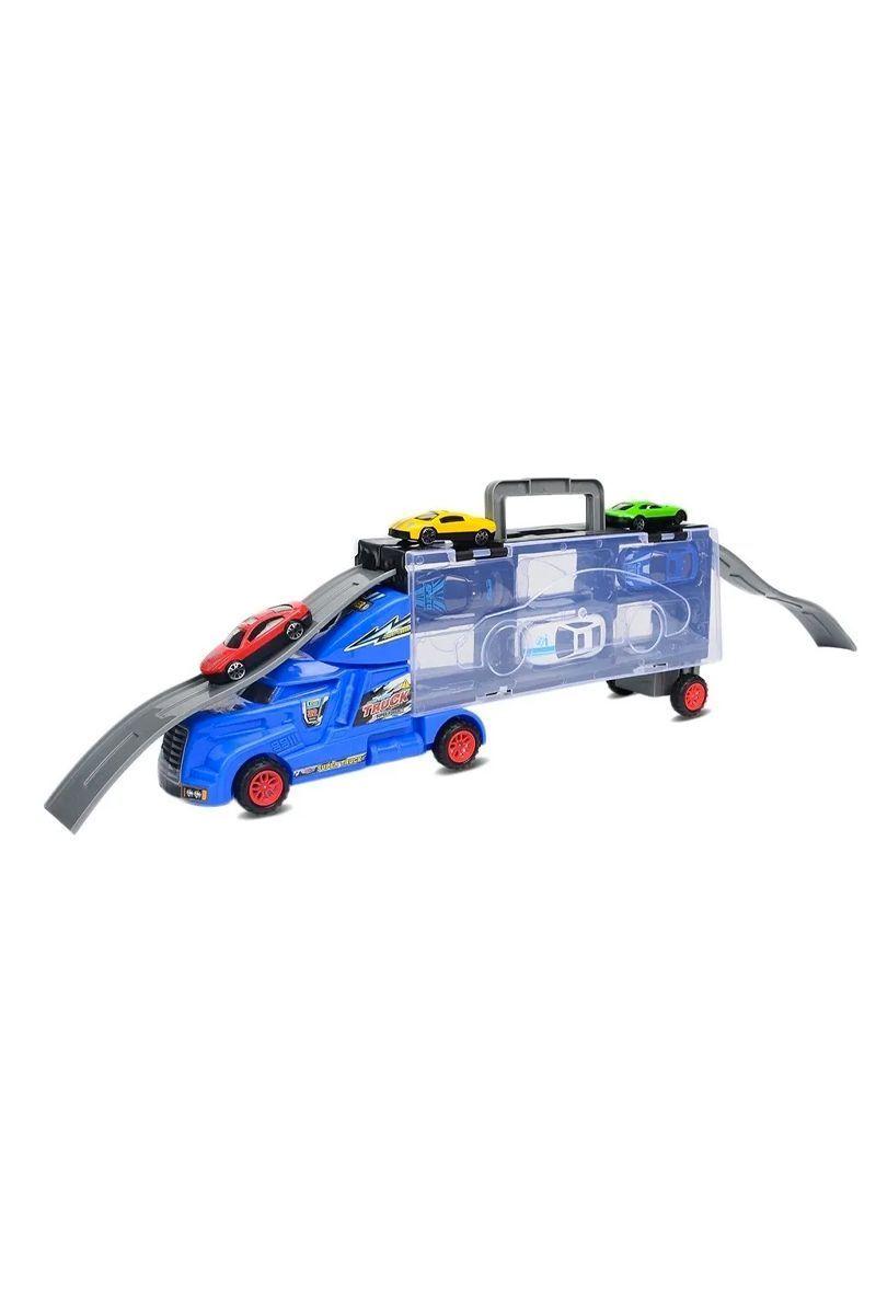 Camión Transportador Fricción Con 6 Autos-2