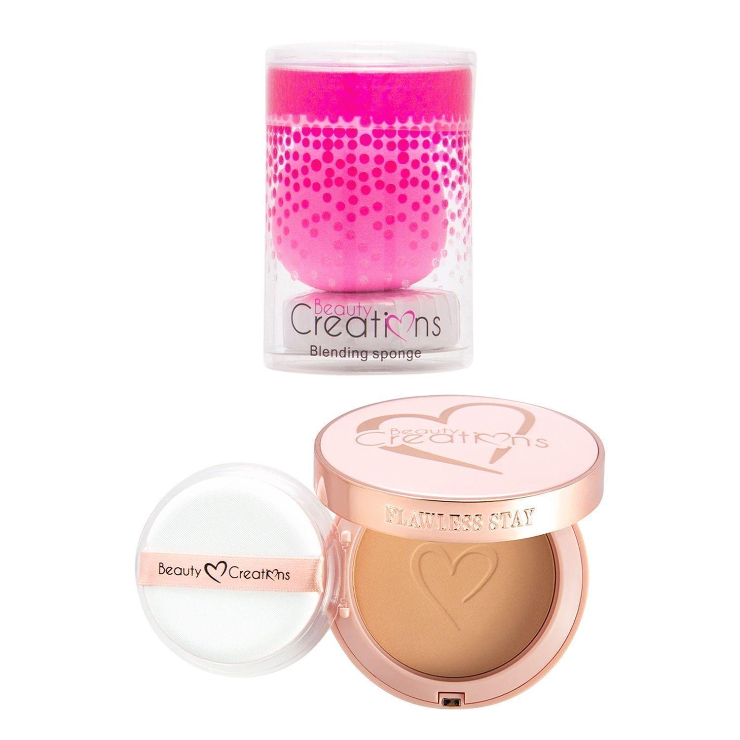 Pack Base En Polvo Flawless Stay FSP 10.0 + Esponja De Maquillaje "Blending Sponge" Con Jabón Beauty Creations-0