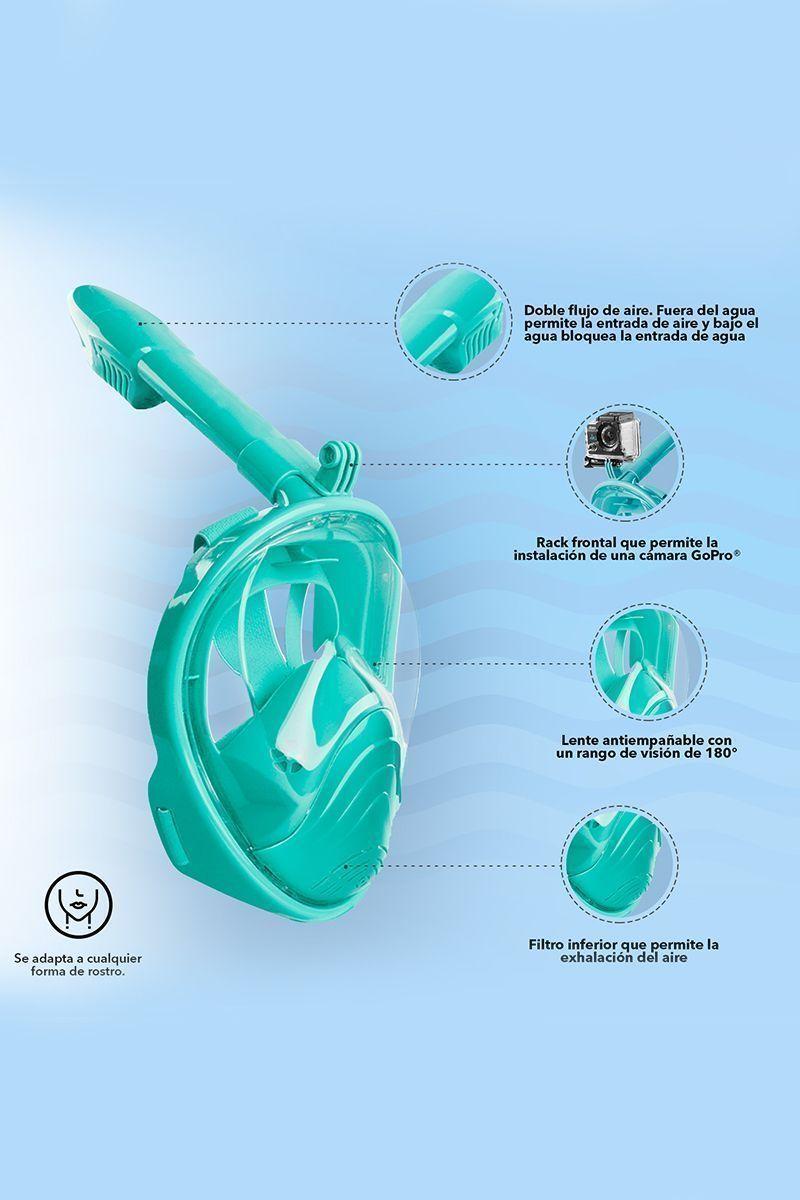 Máscara Snorkel Full Face XS soporte para cámara-3