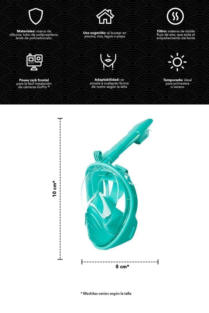Máscara Snorkel Full Face XS soporte para cámara-2