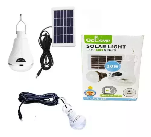Ampolleta Led Con Panel Solar 7 Horas De Luz Usb-1