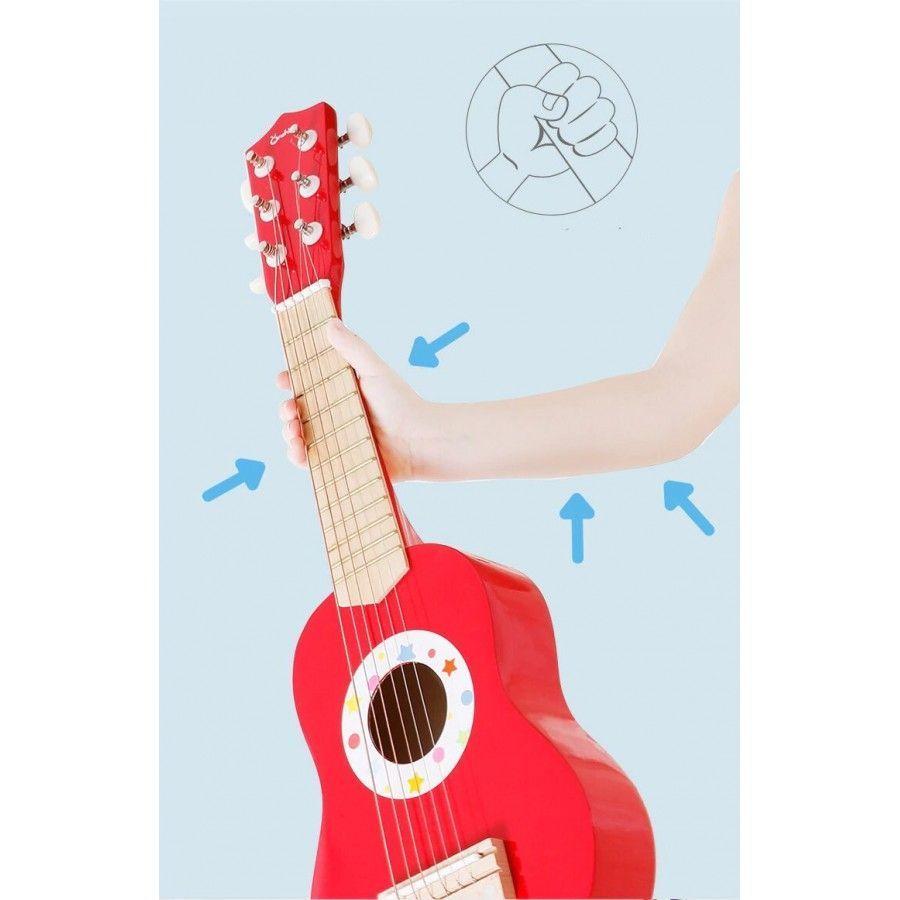Guitarra didactica acustica roja Unisex para niños-4