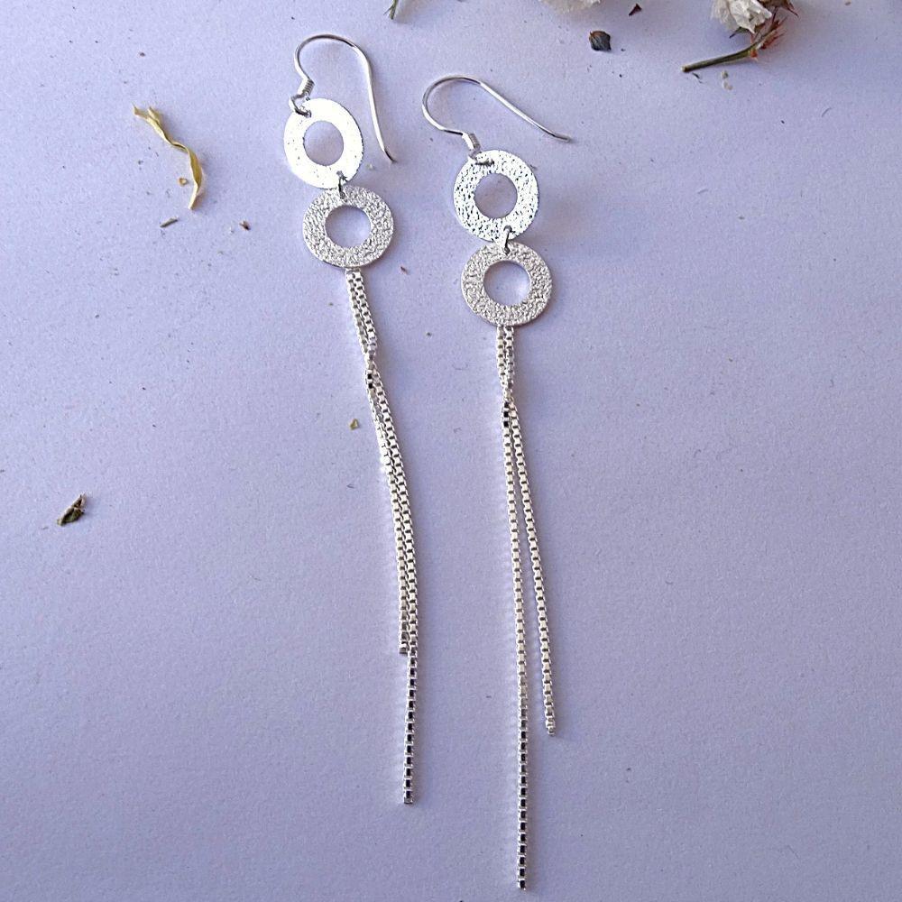 Aros Largos Con Circulos De Plata 925 - MABELITA-2