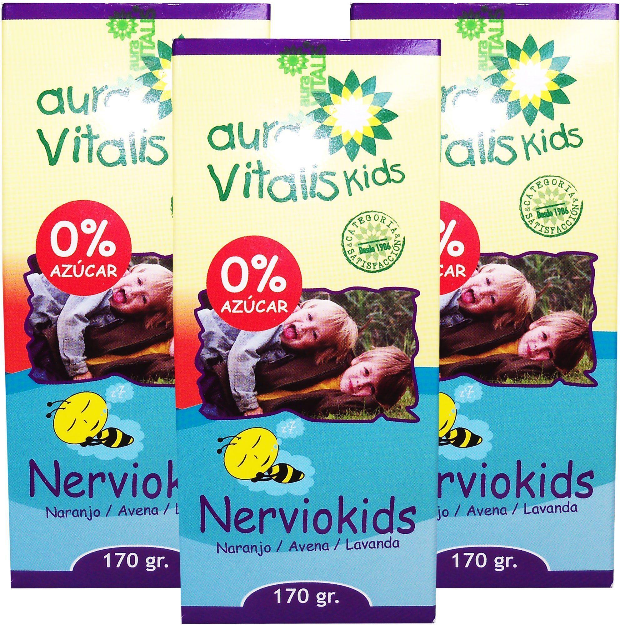 3 X AURA VITALIS NERVIOKIDS JARABE - NARANJO AVENA LAVANDA 170 GR-1