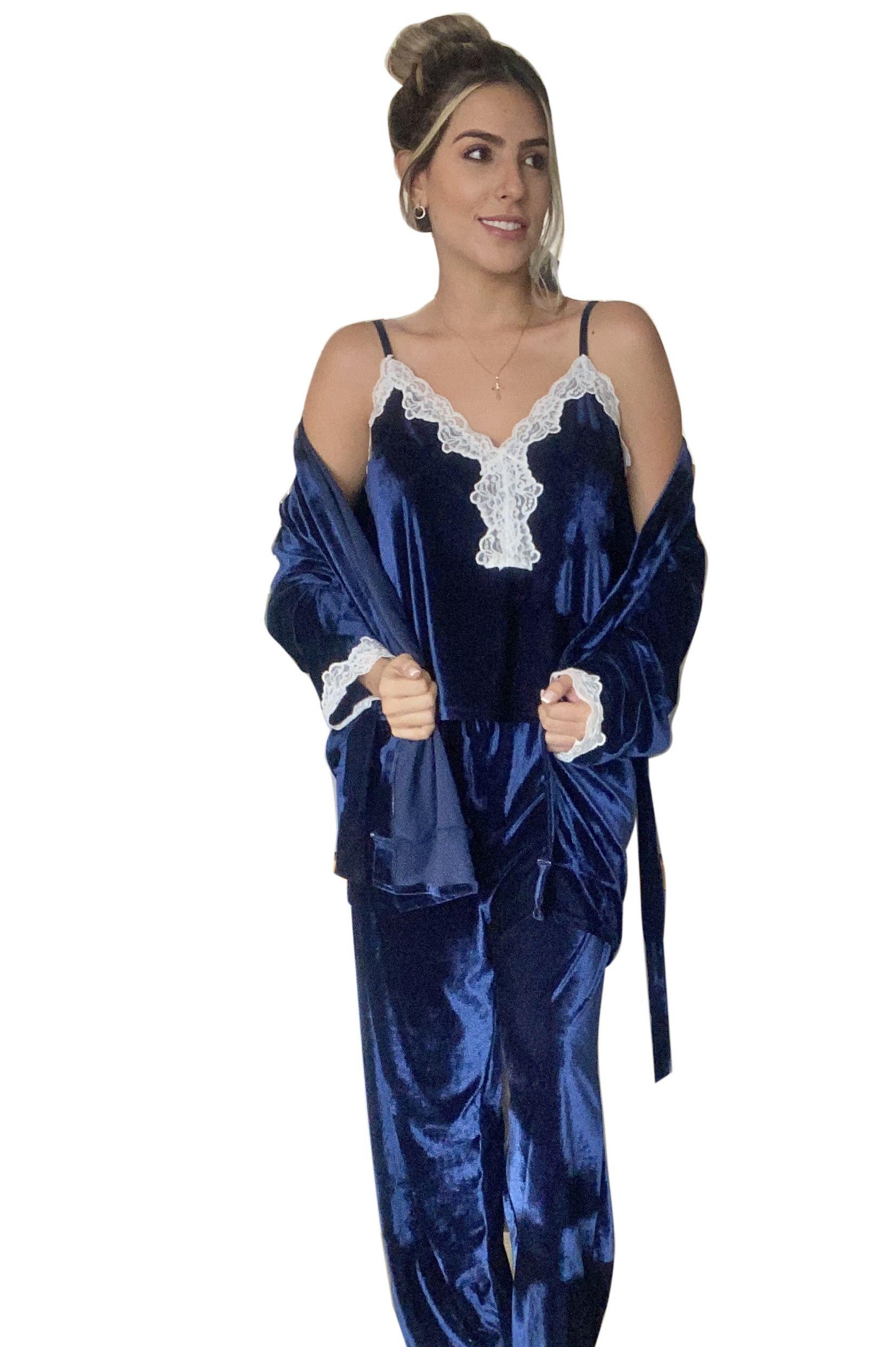 Pijama Invierno Adriana Arango  Azul-1