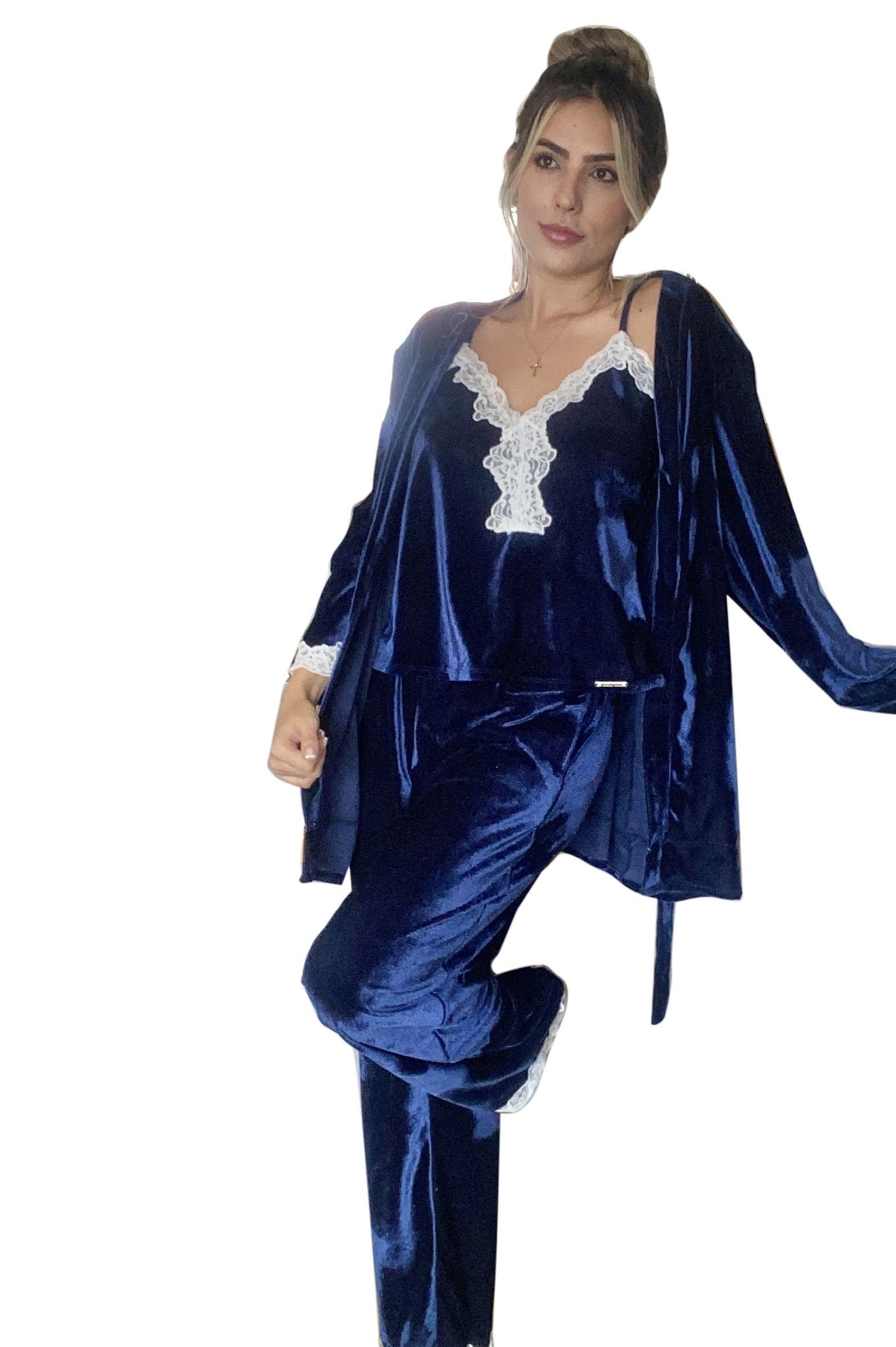 Pijama Invierno Adriana Arango  Azul-0