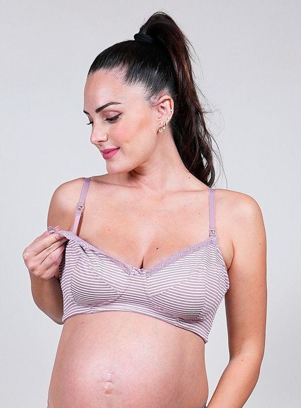 Sosten lactancia algodón rayas-4