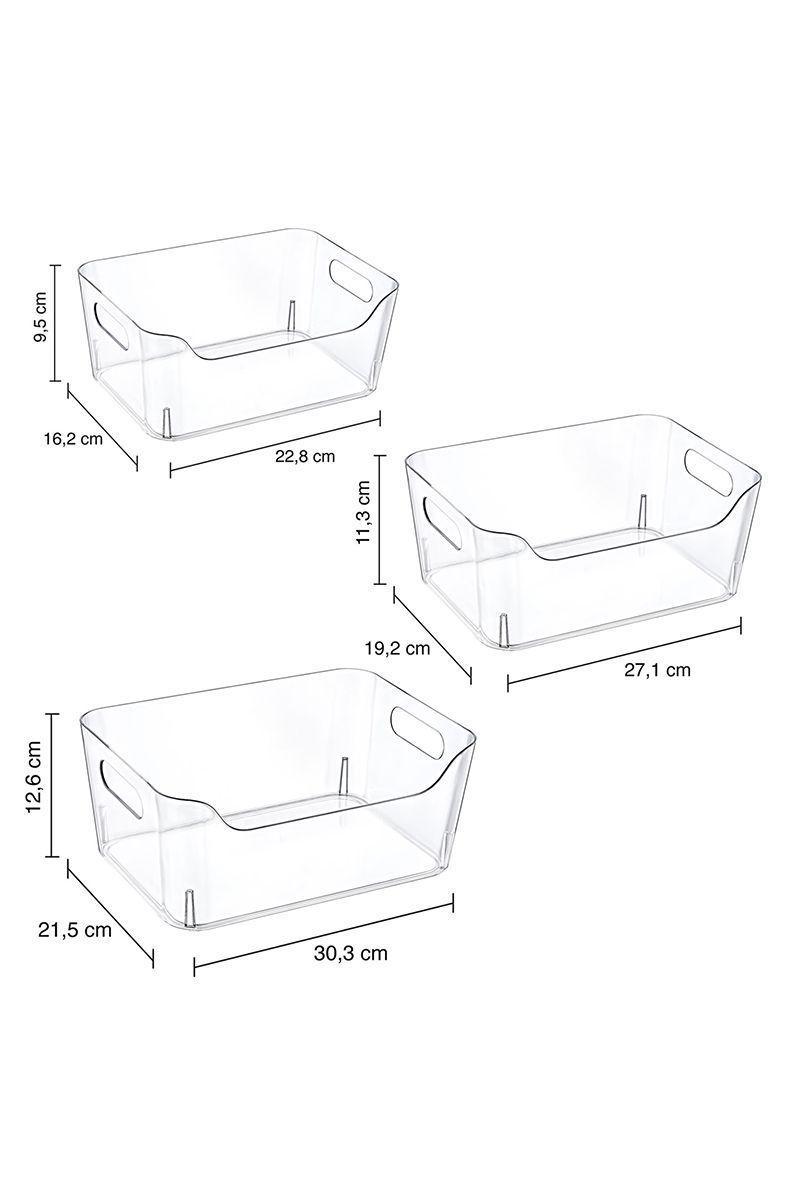Set 3 Organizadores Clear Handle Transparentes-2