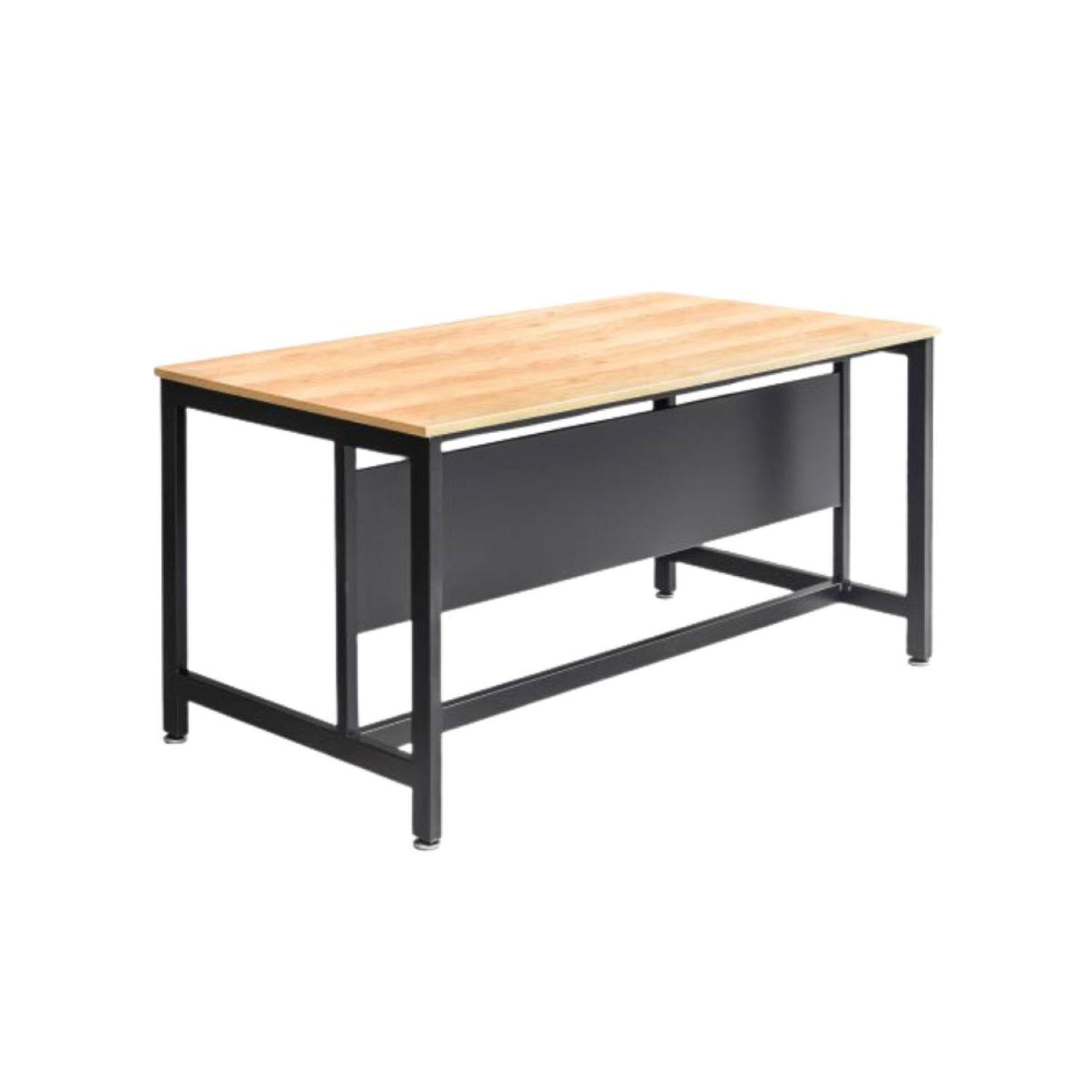 Escritorio Industrial de Madera De Acacia Y Metal 75x120x80cm-0