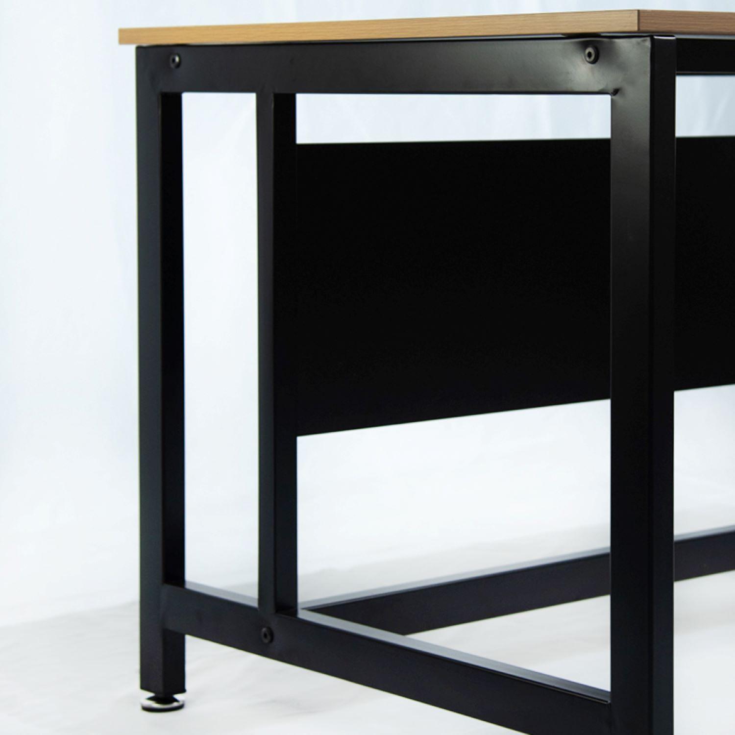 Escritorio Industrial de Madera De Acacia Y Metal 75x120x80cm-2