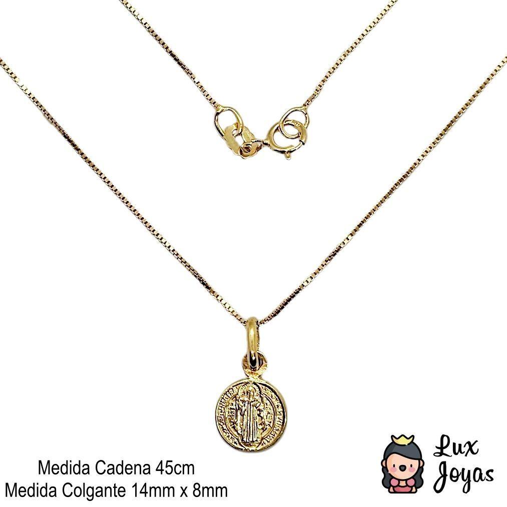 Cadena Veneciana Colgante San Benito Relieve Oro Au750 - 18k Italiano-2