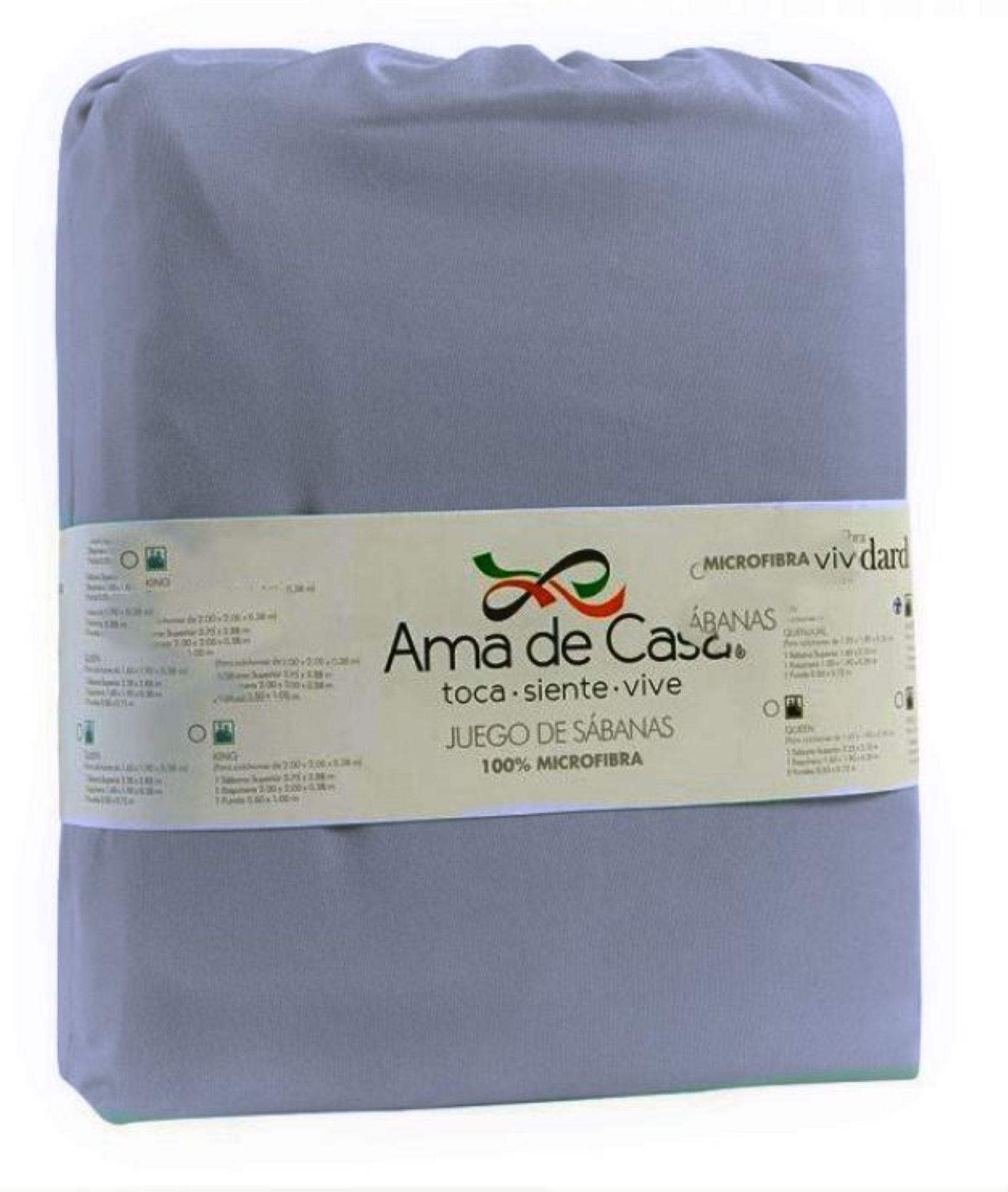 Juego de Sabanas 1,5 Plaza Sensation Raices Denim AMA DE CASA-1