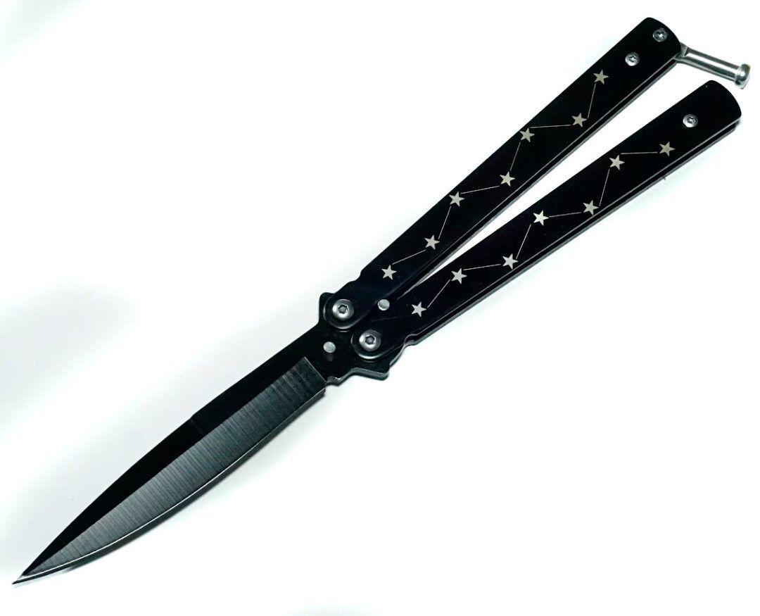 Cuchillo Navaja Mariposa Black Star Balisong Ai46-1
