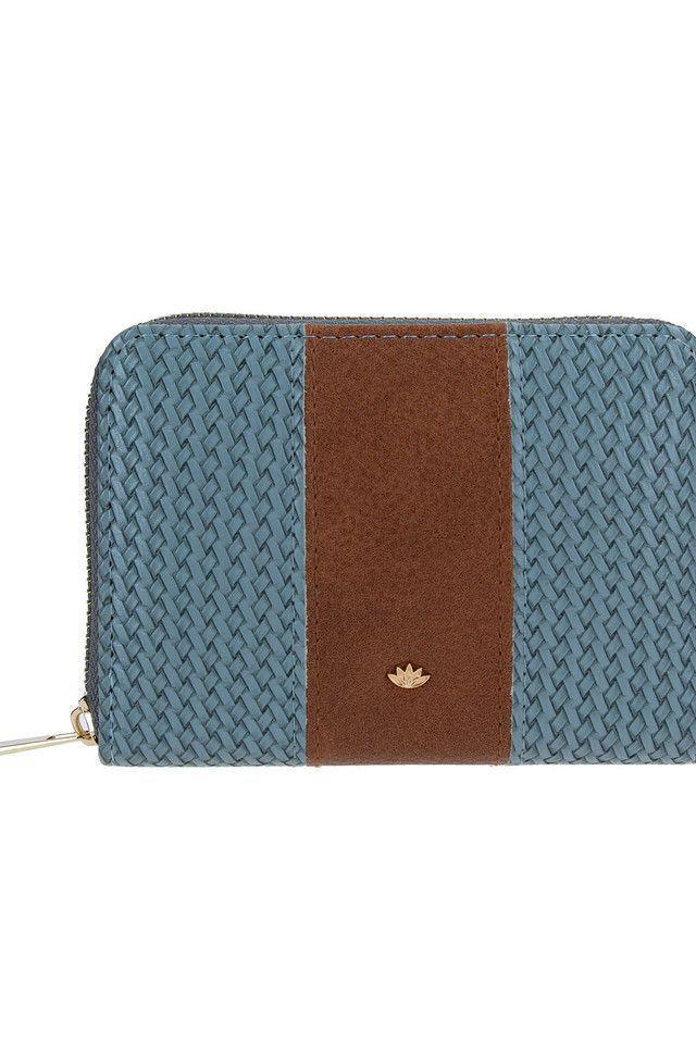 Billetera Mediana Azul Trenzada iD-0