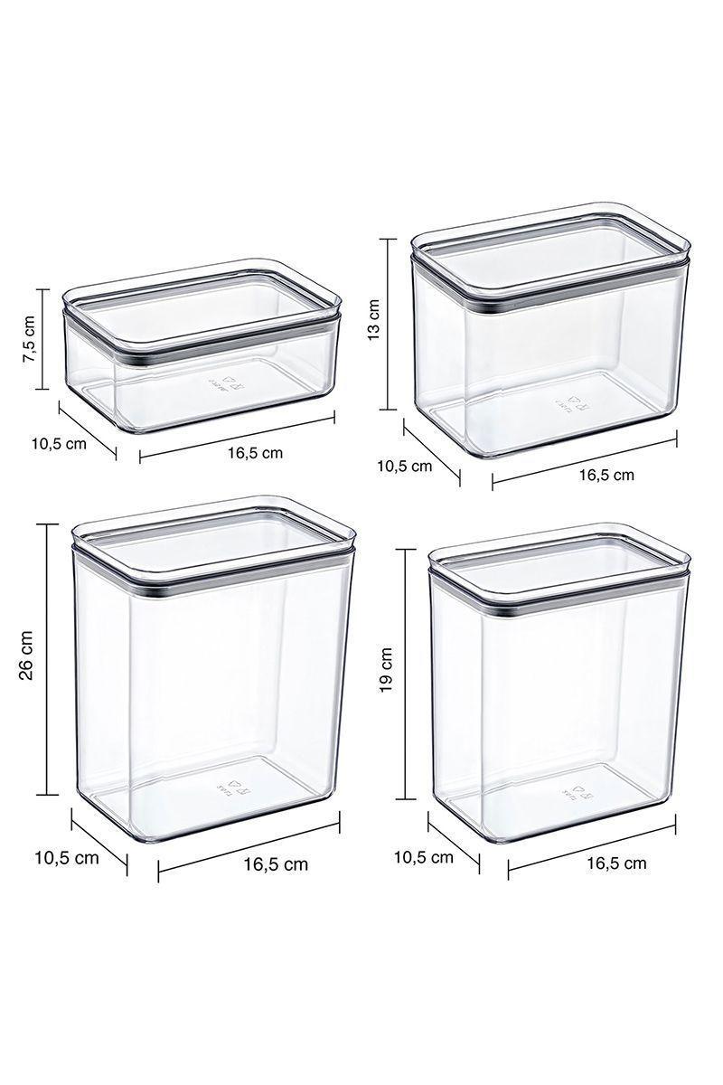 Set 4 Contenedores Hermeticos Rectangle Transp -2