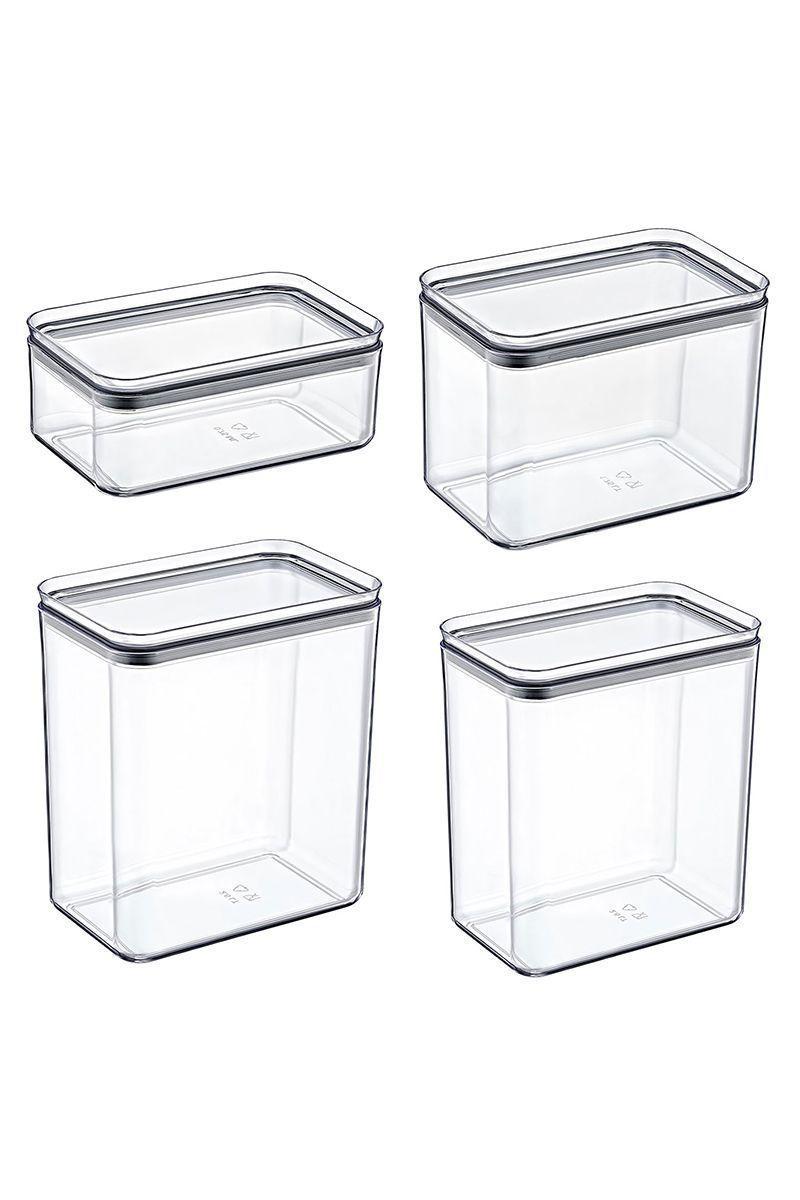 Set 4 Contenedores Hermeticos Rectangle Transp -0