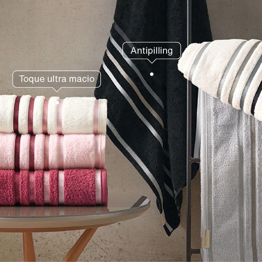 Toalla de baño Karsten Lumina 500gr 70 x 140 cm Blanca/Rosa-2