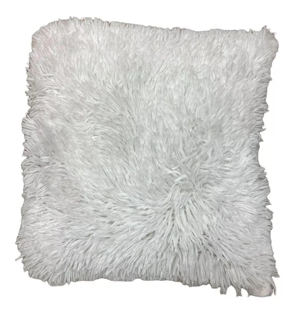 Funda Cojines Terraza Funda Cojín Decorativo Cojines Peludos Blanco-0