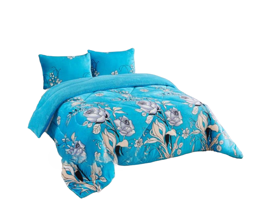 COBERTOR PLUSH CON CHIPORROAZUL FLOR GRADE 2P-0