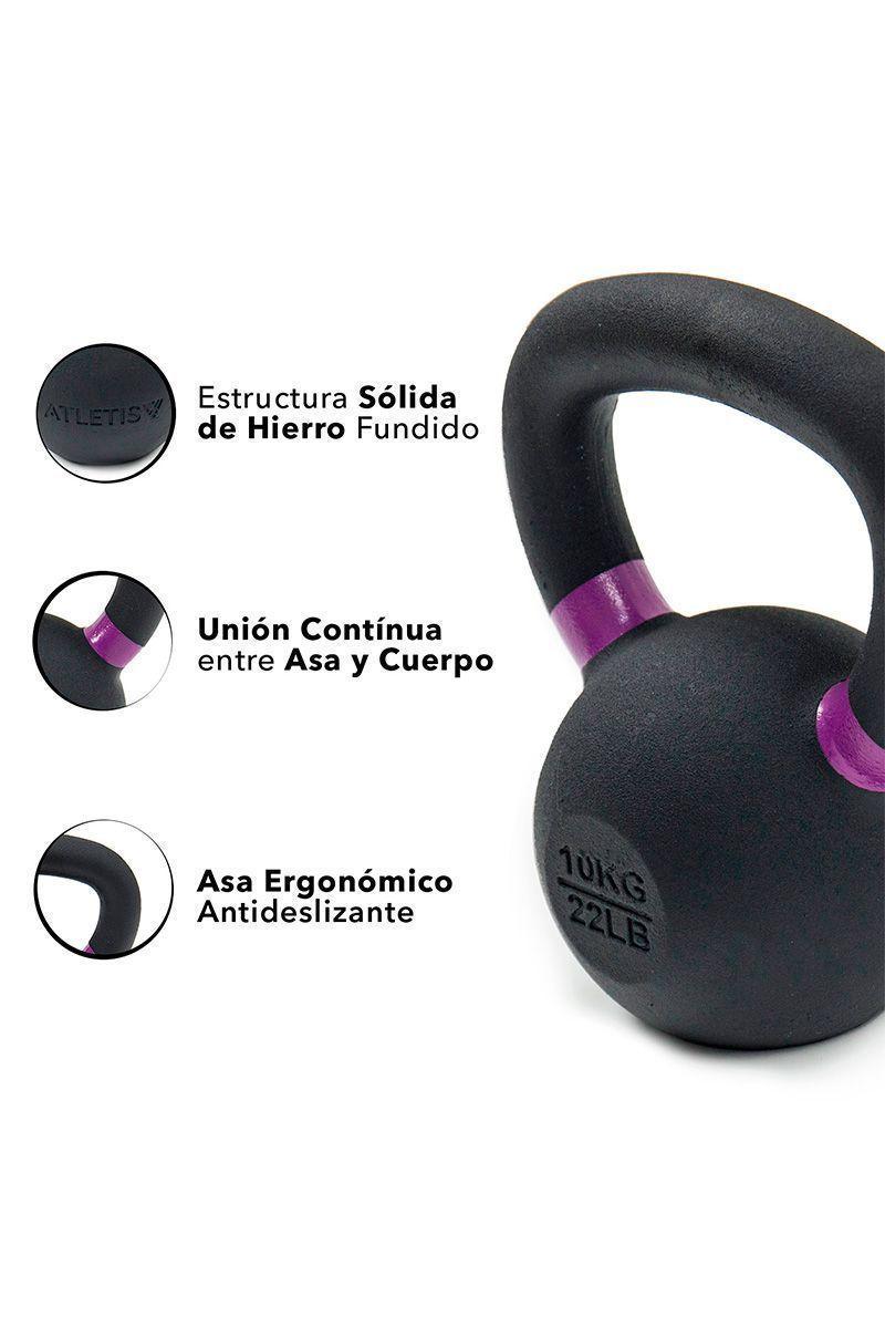 Kettlebell de Hierro Fundido 10 Kg Negro-3