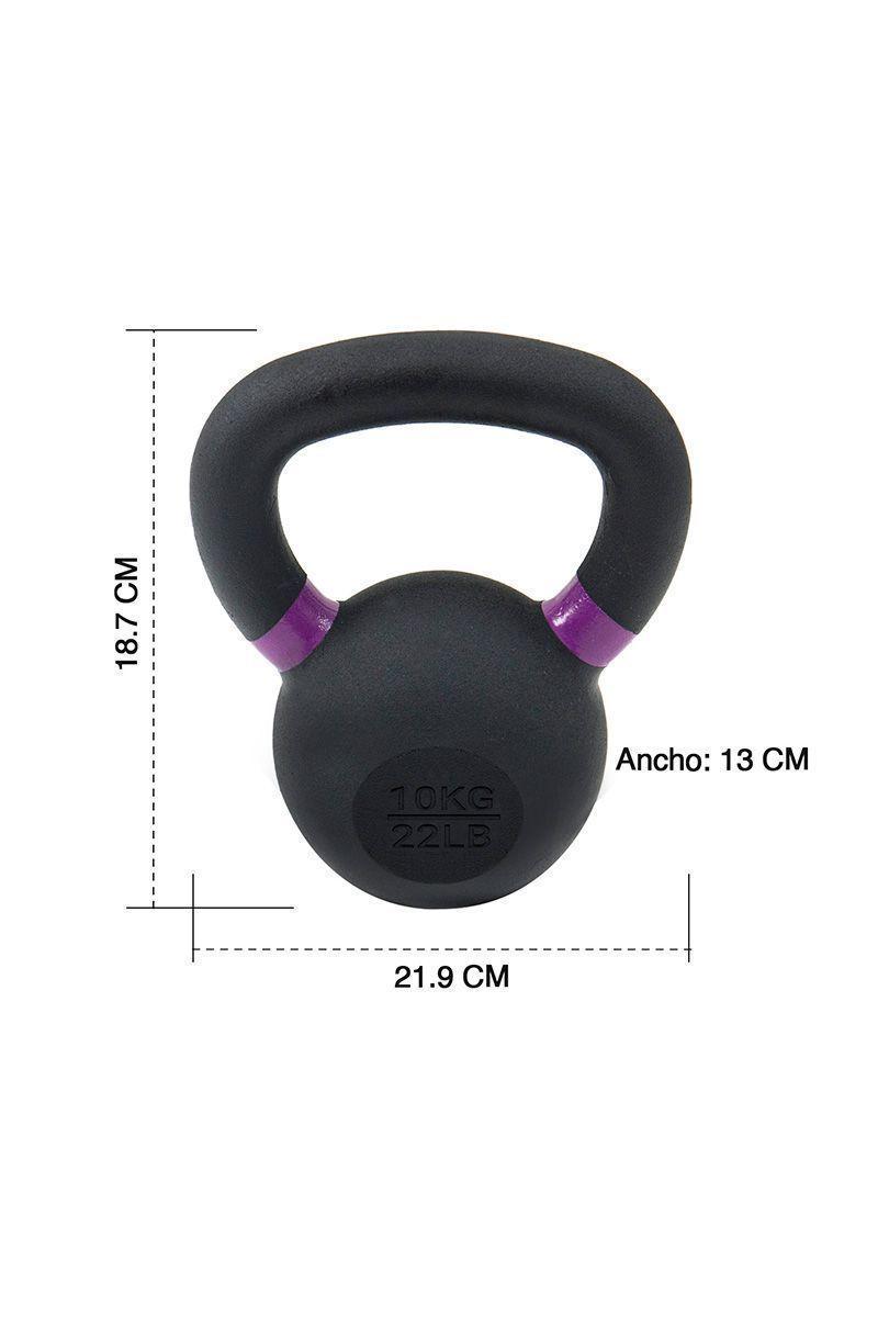 Kettlebell de Hierro Fundido 10 Kg Negro-2
