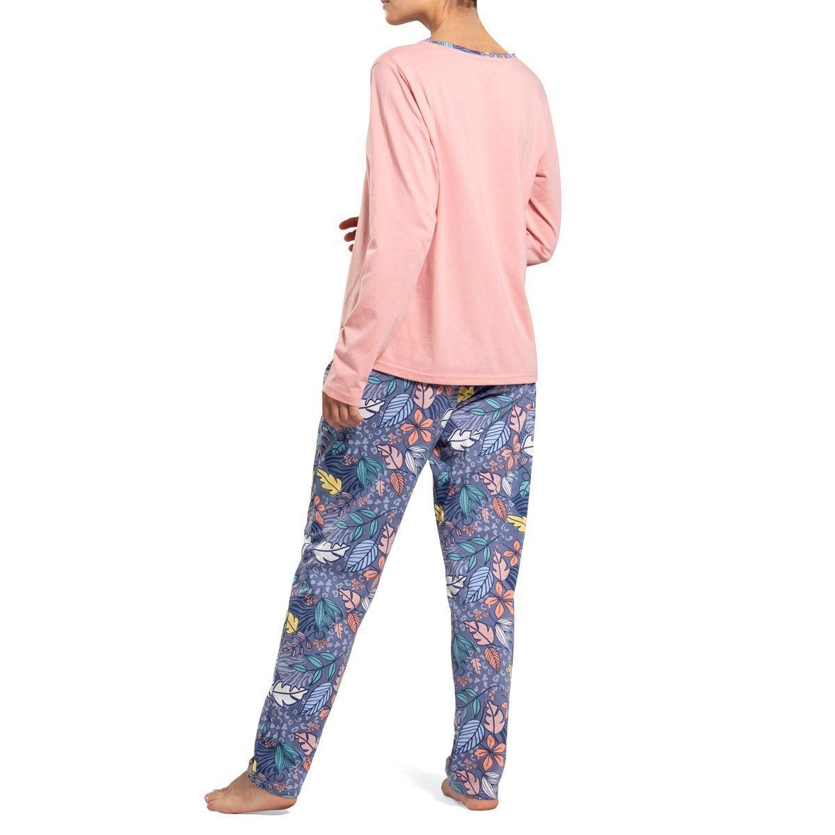 Pijama Top Algodón Invierno Largo Mujer C1-1
