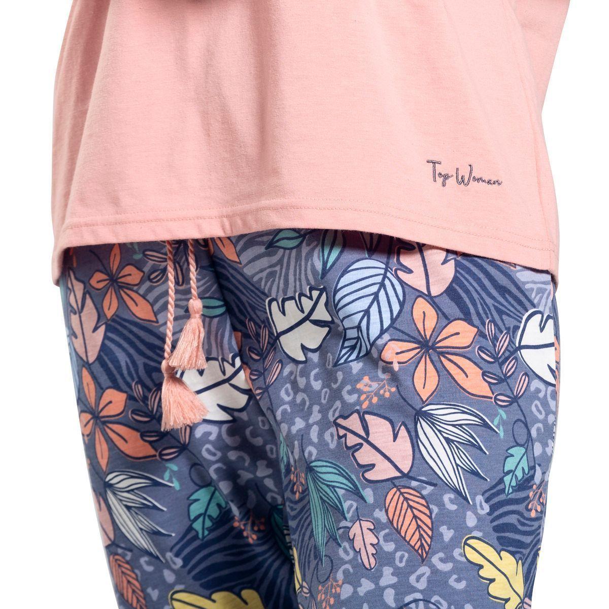 Pijama Top Algodón Invierno Largo Mujer C1-2