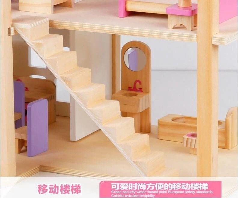Casita de juegos Niñas y Niños Con familia y muebles-7