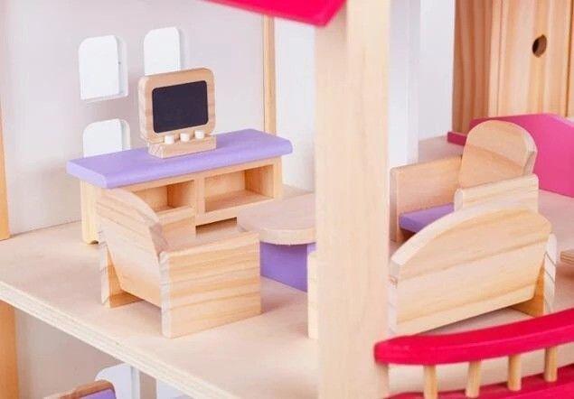Casita de juegos Niñas y Niños Con familia y muebles-8