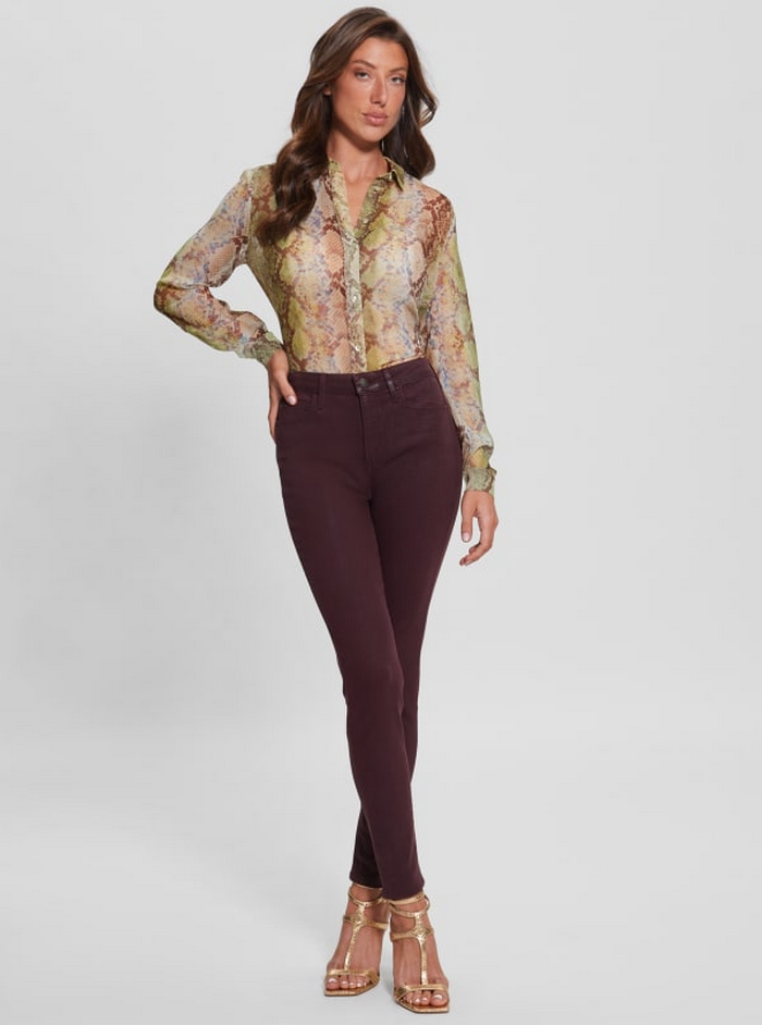 Jeans Guess Coated 1981 Skinny F50G Burdeo-0