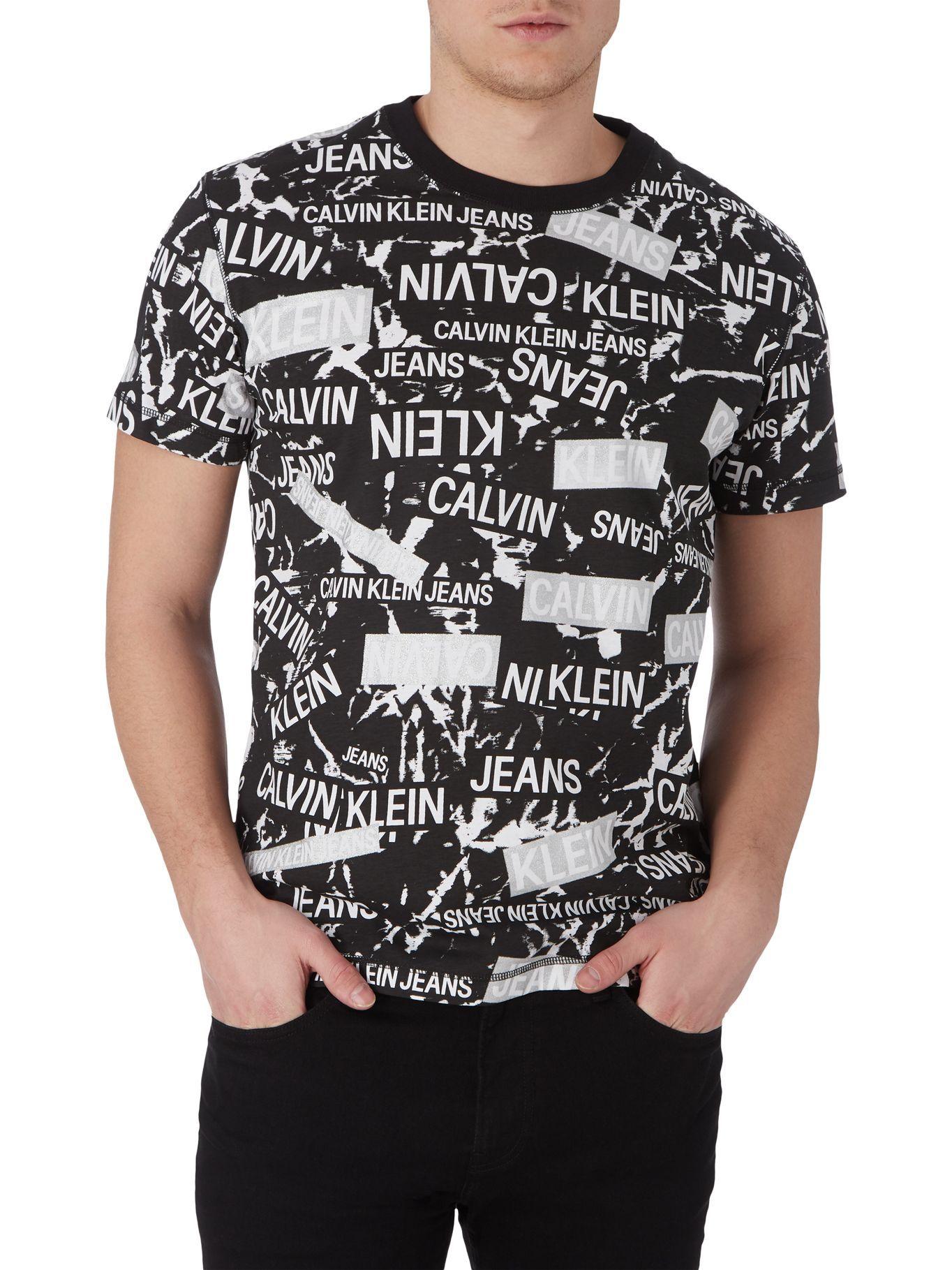 Polera Aop Logo Negro Calvin Klein-0