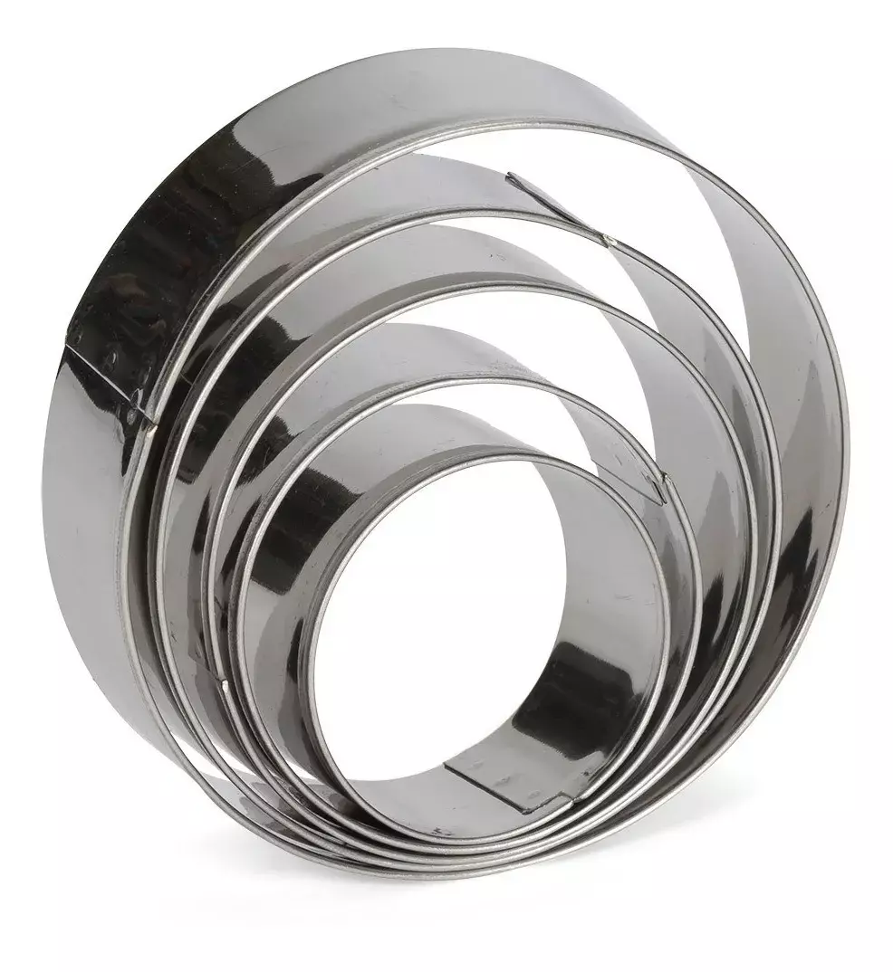 5 Moldes Galletas Circulo Molde De Galleta Cortador -0