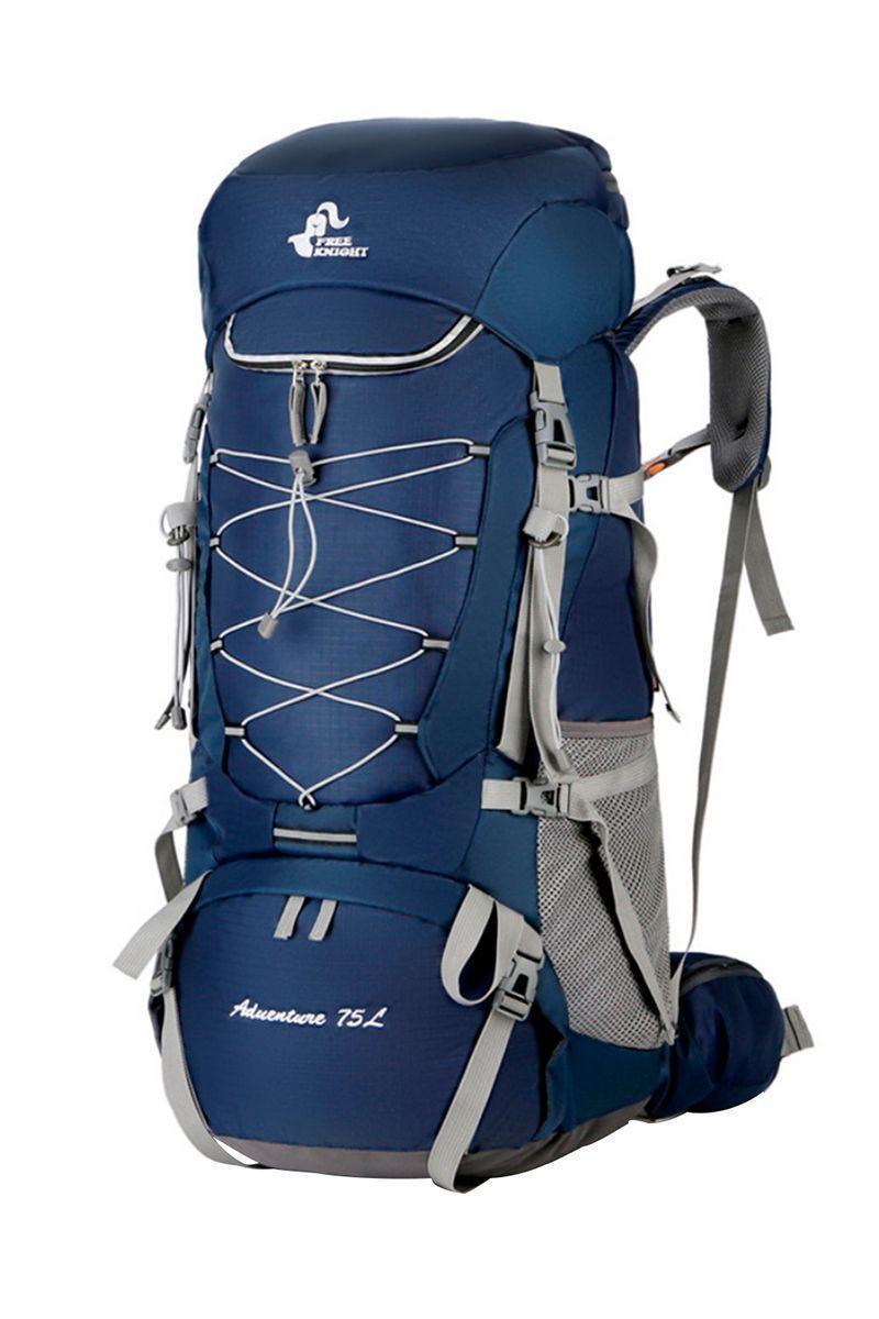 Mochila 75L Impermeable Outdoor Trekking Azul-0