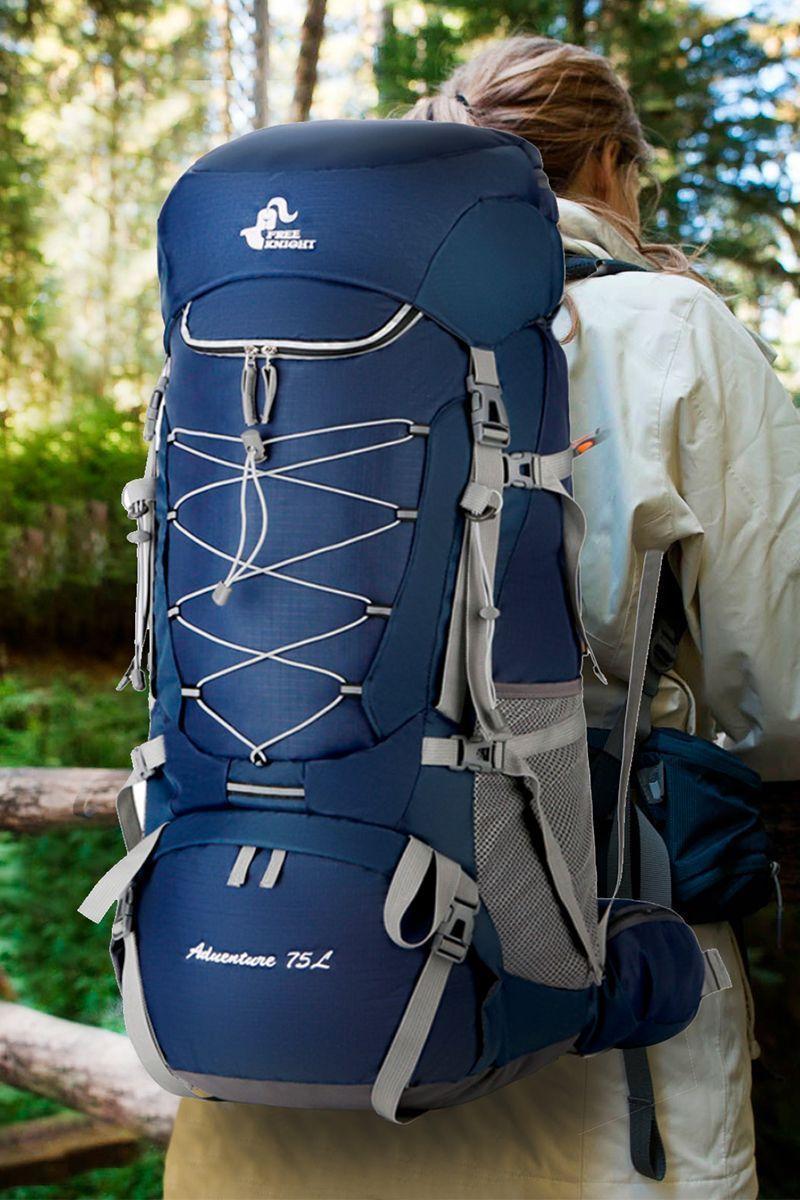 Mochila 75L Impermeable Outdoor Trekking Azul-1