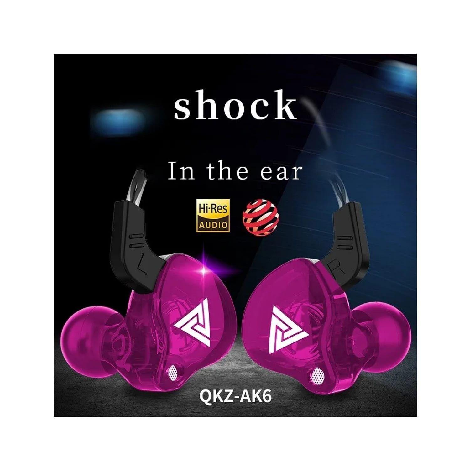 Audifonos Elegante Deportivo Qkz Ak6 Con Cable Jack MORADO-3
