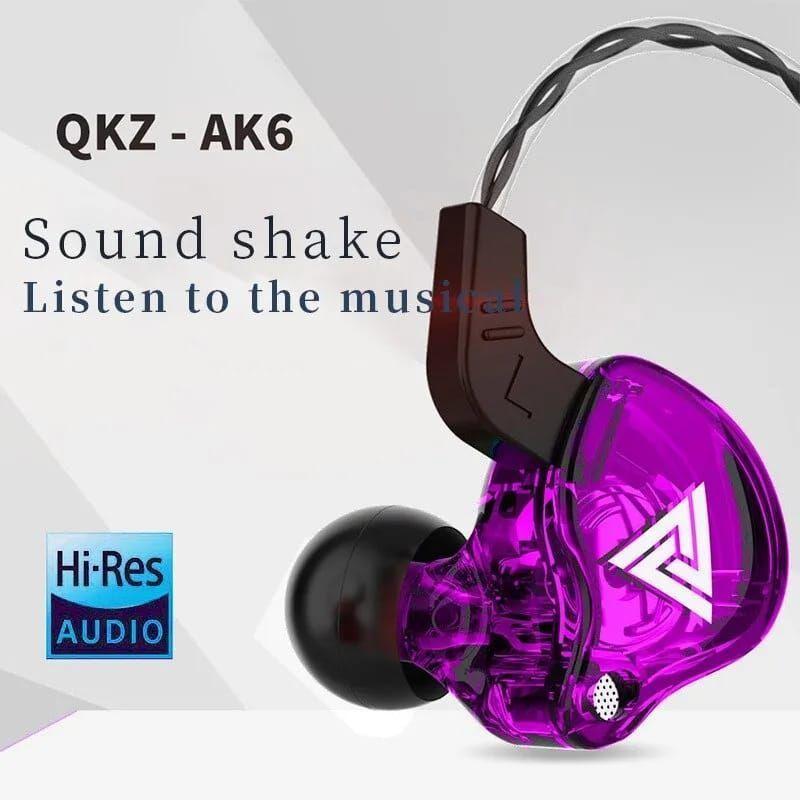 Audifonos Elegante Deportivo Qkz Ak6 Con Cable Jack MORADO-2