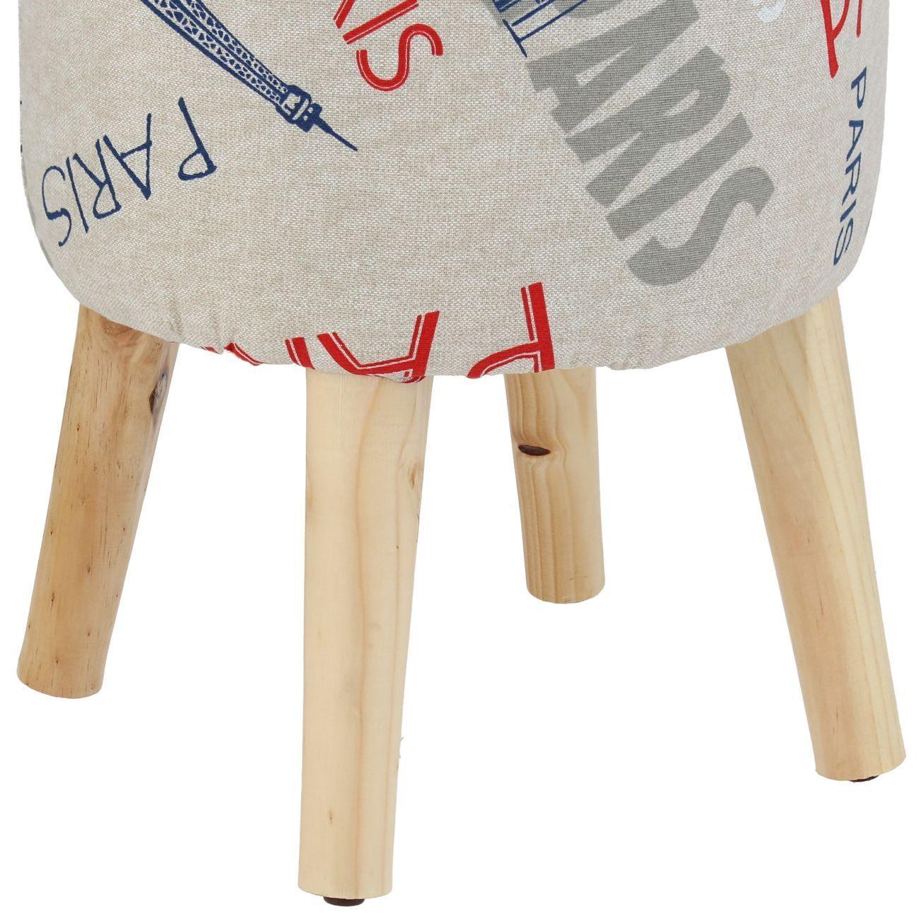 Pouf Bird Paris Estampado 35x35x45 cm Máxima Design-3