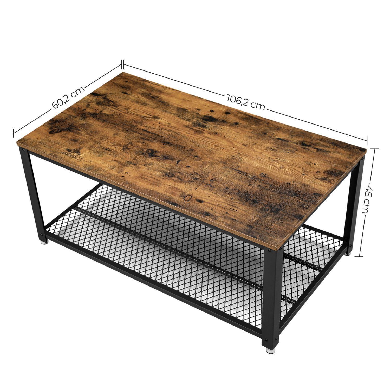 Mesa de centro rectangular estilo Industrial-6