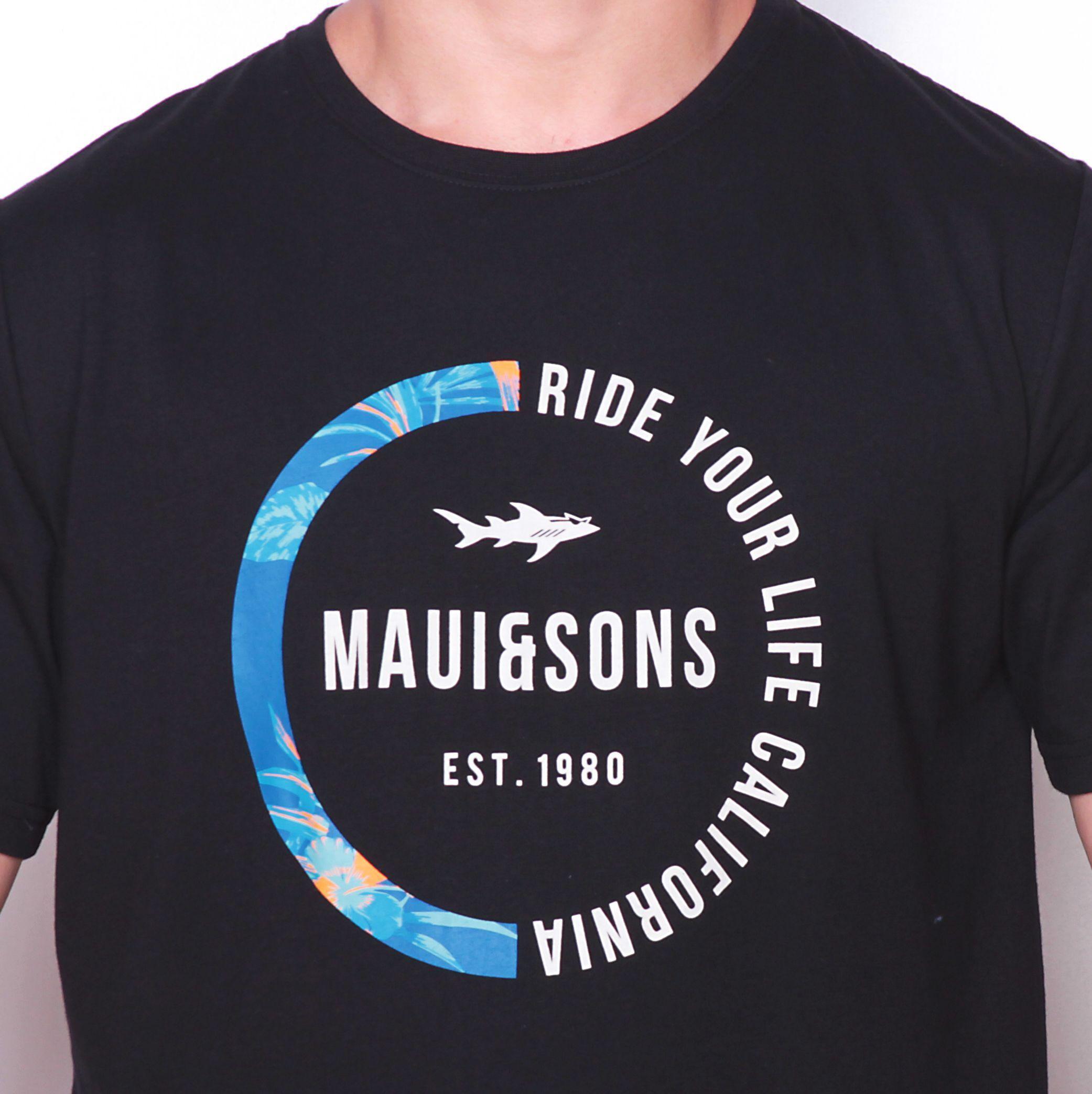 Polera M/C Hombre Negro Maui and Sons 5P114-MI19-2