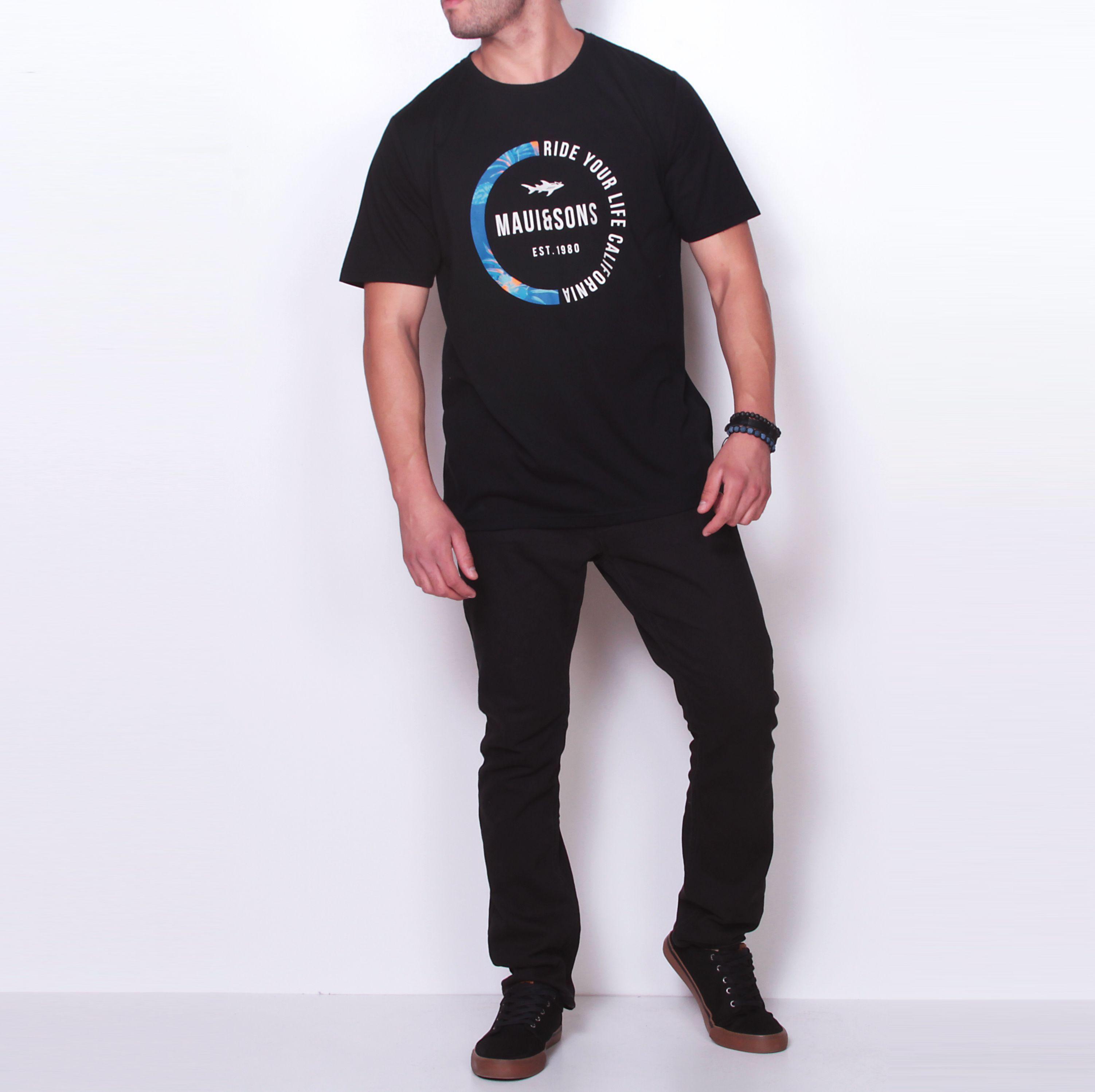 Polera M/C Hombre Negro Maui and Sons 5P114-MI19-3