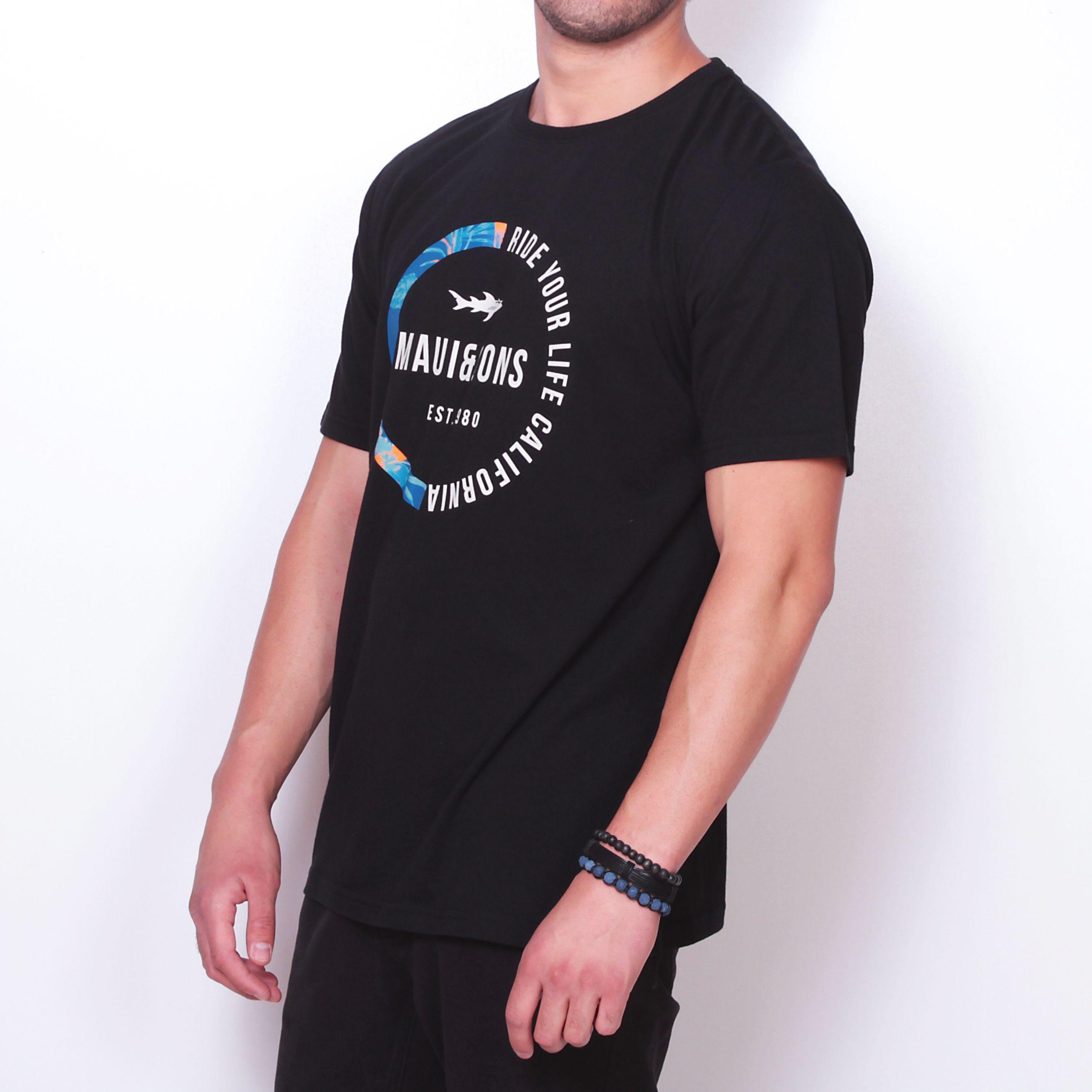 Polera M/C Hombre Negro Maui and Sons 5P114-MI19-0