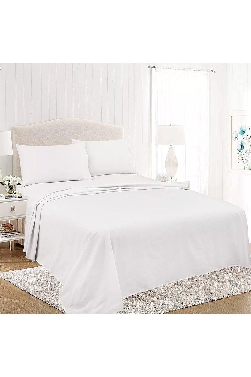 Juego de Sábanas de Microfibra Basic King Blanco-4
