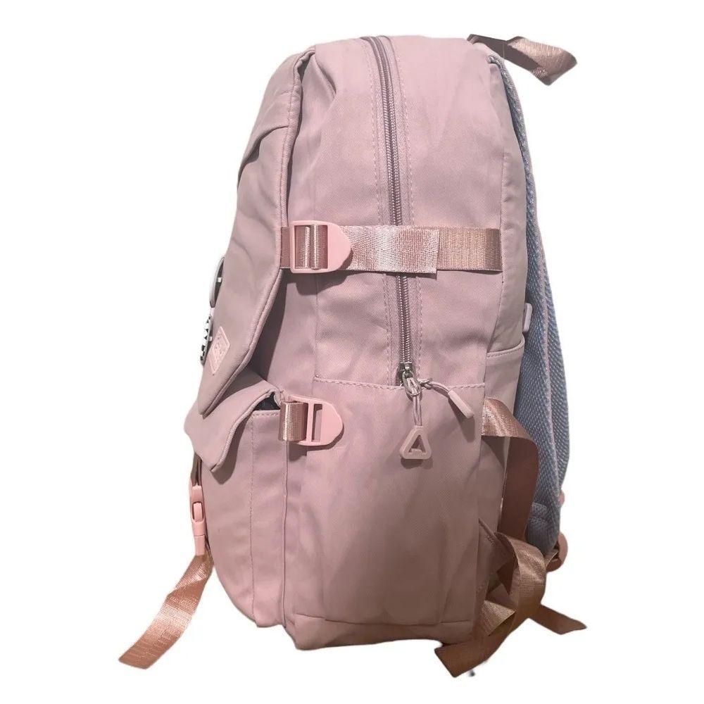 Mochila Bolso Escolar Juvenil Impermeable Gran Capacidad Rosada-2