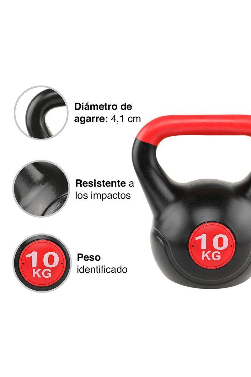 Kettlebell Pesa Rusa Cemento Color 10 Kg Negro-3