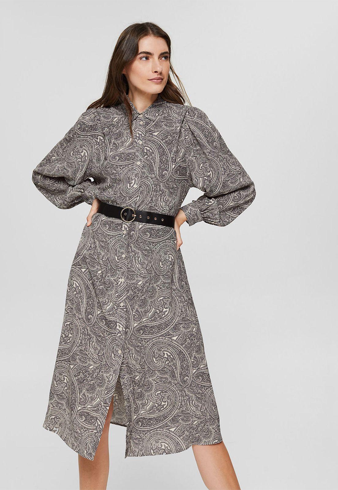 Vestido Camisero Con Cinturón Esprit-0