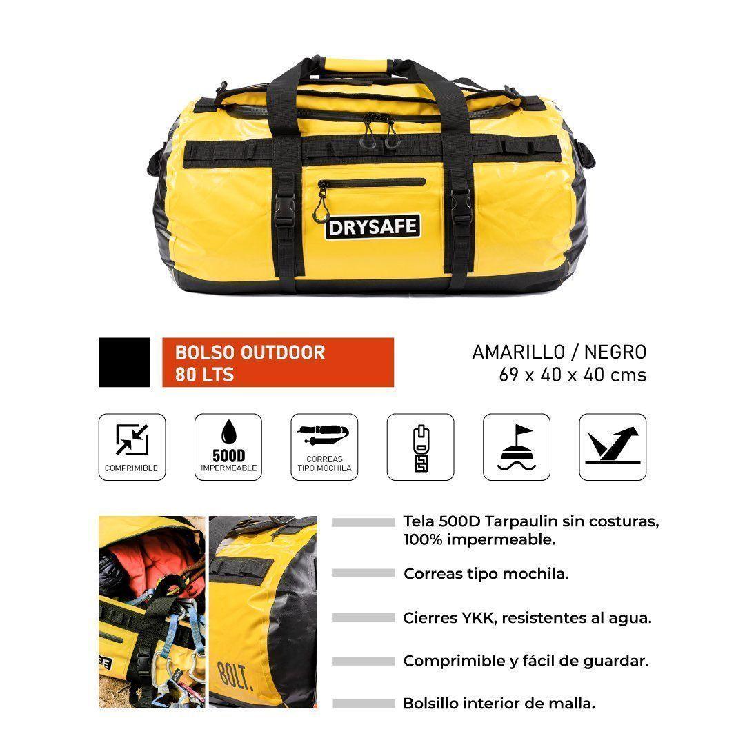 Bolso Duffel Bag 80 Litros Waterproof - Drysafe - Amarillo-3