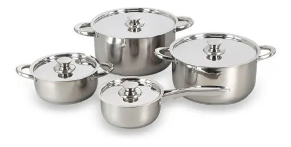 Batería De Cocina Ollas De 8 Piezas Acero Inoxidable 460-8ss-0
